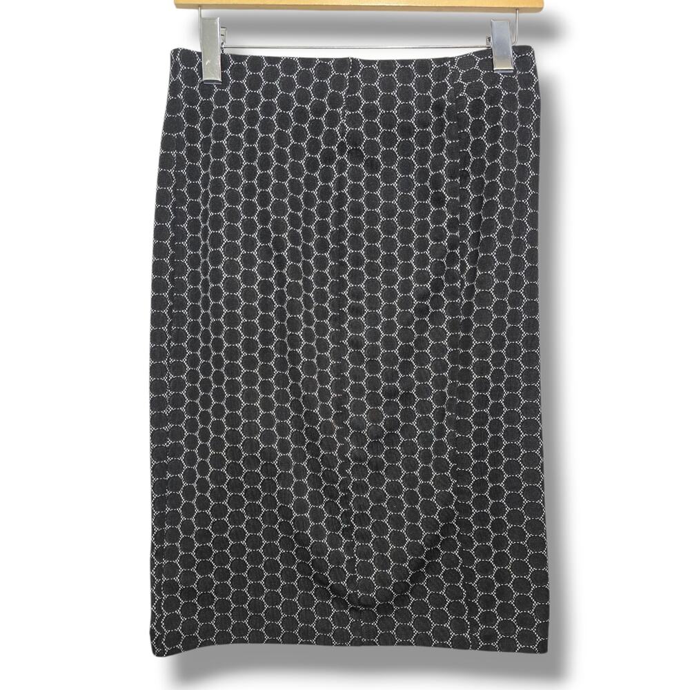 ELLE women's Black & White Geometric Honeycomb Pencil Skirt Size Small - Picture 4 of 7
